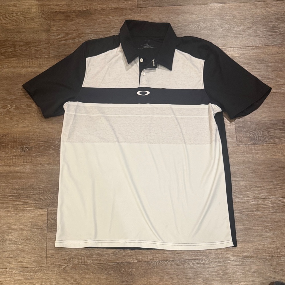 Oakley Black and Gray Men's Polo Shirt